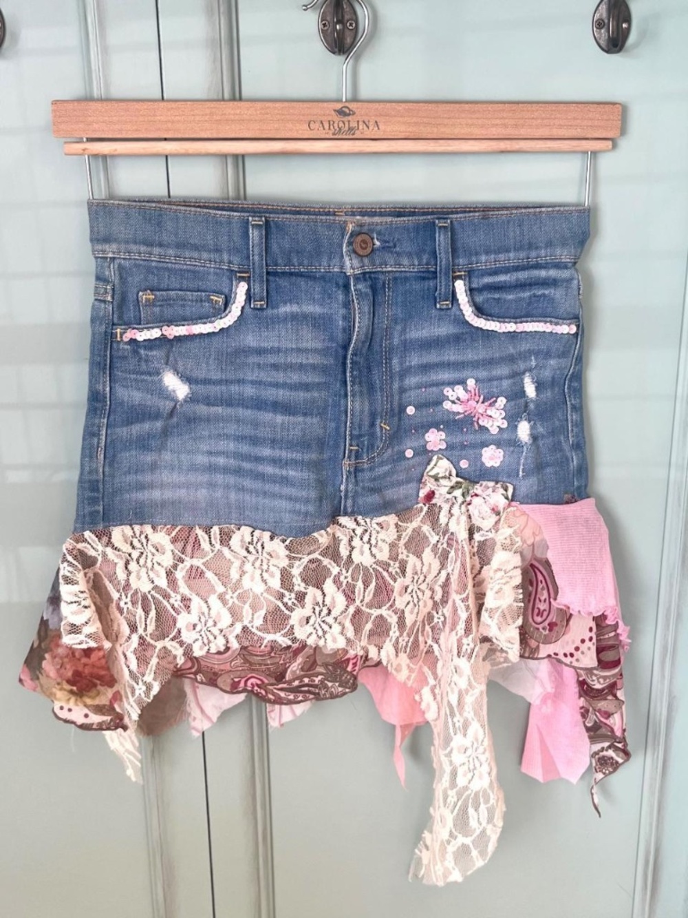 Vintage Japan Hollister reworked fairycore denim skirt